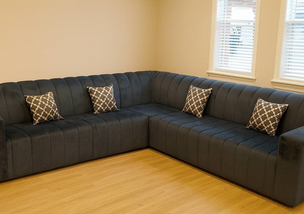 Premium L Shape Sofa (Gray Silver )