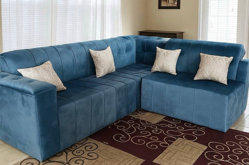 Premium L Shape Sofa ( sky blue)